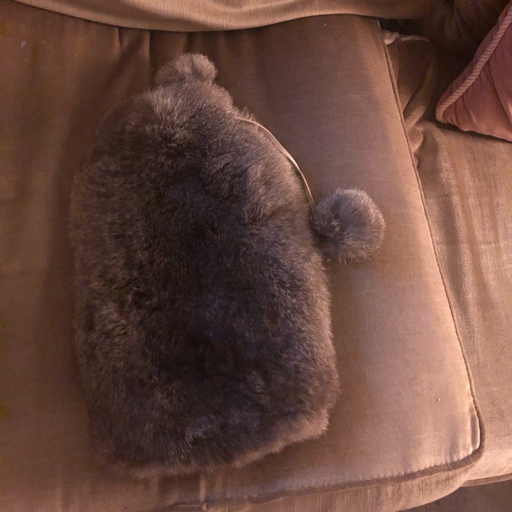 Rabbit Fur Covered Hot Water Bottle- 870 $65 or $60 w/offer